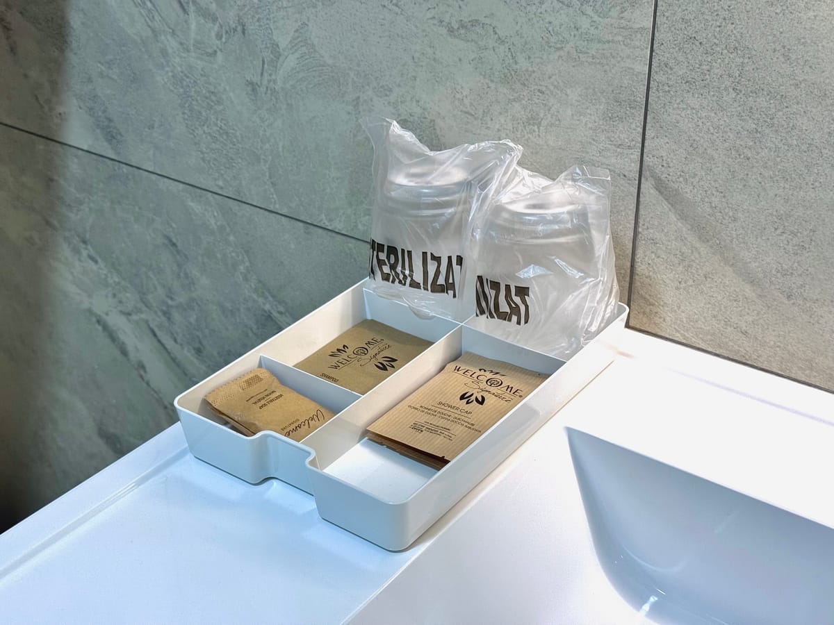 Toiletries laid out for guests