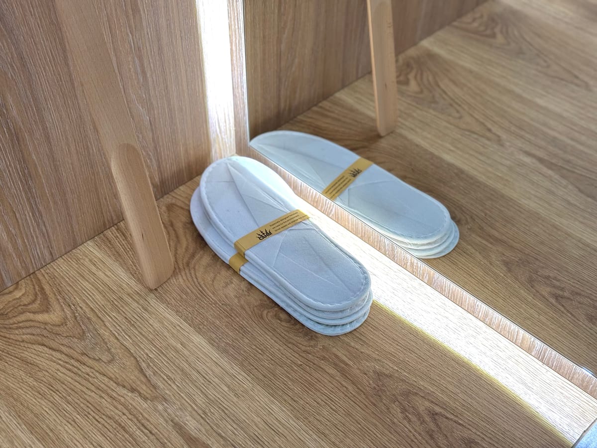 Slippers ready for guests