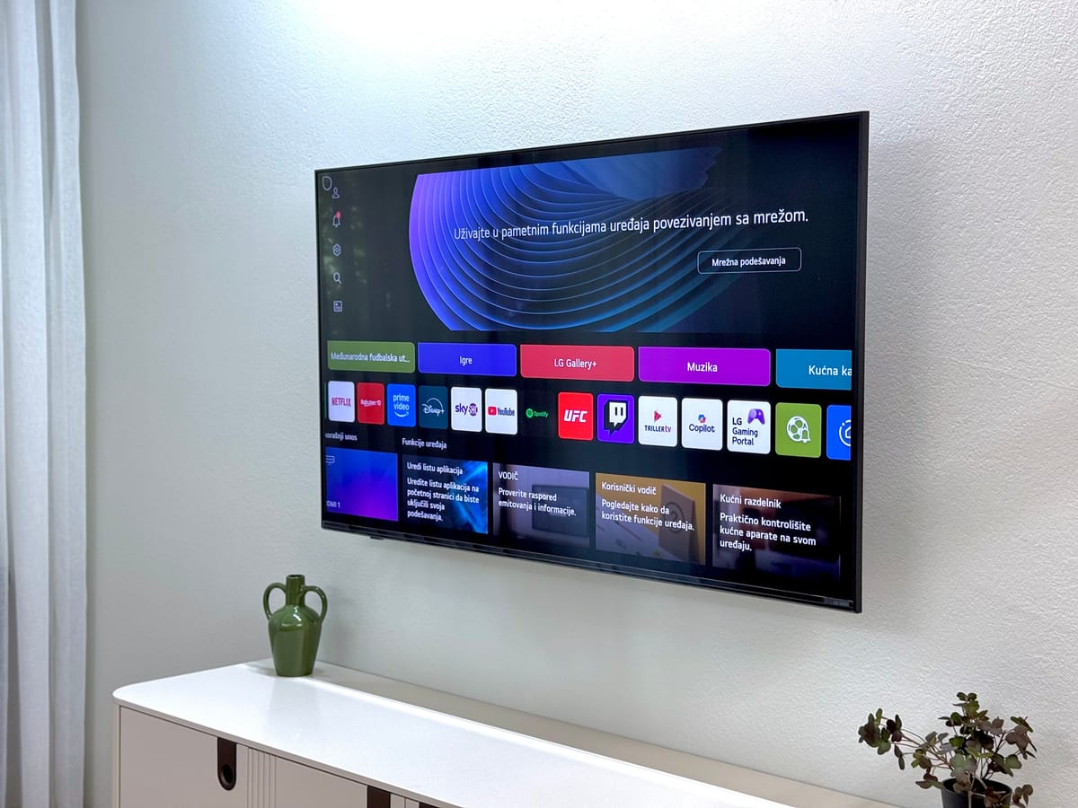 Wall-mounted smart TV in the living room