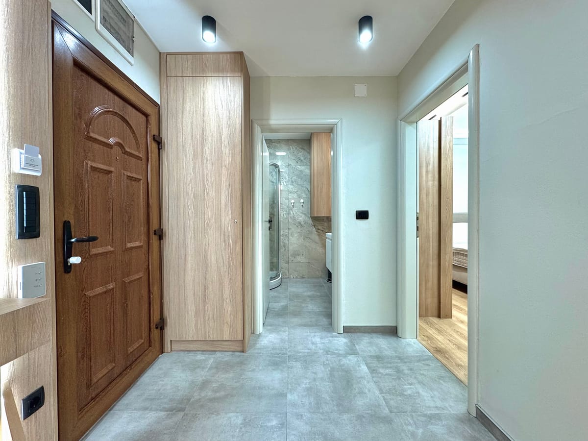 Entrance hallway with the apartment door